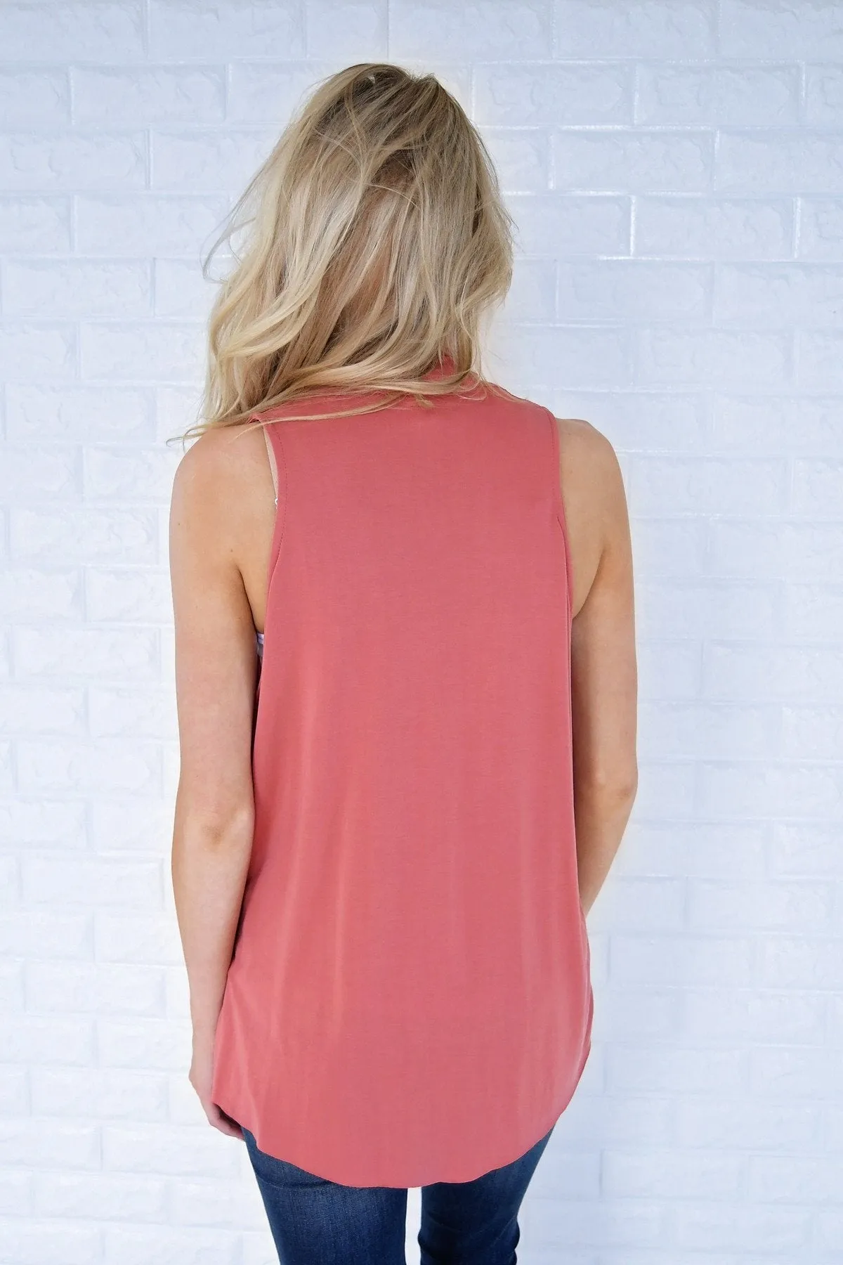 Crossover Sleeveless Top - Rust