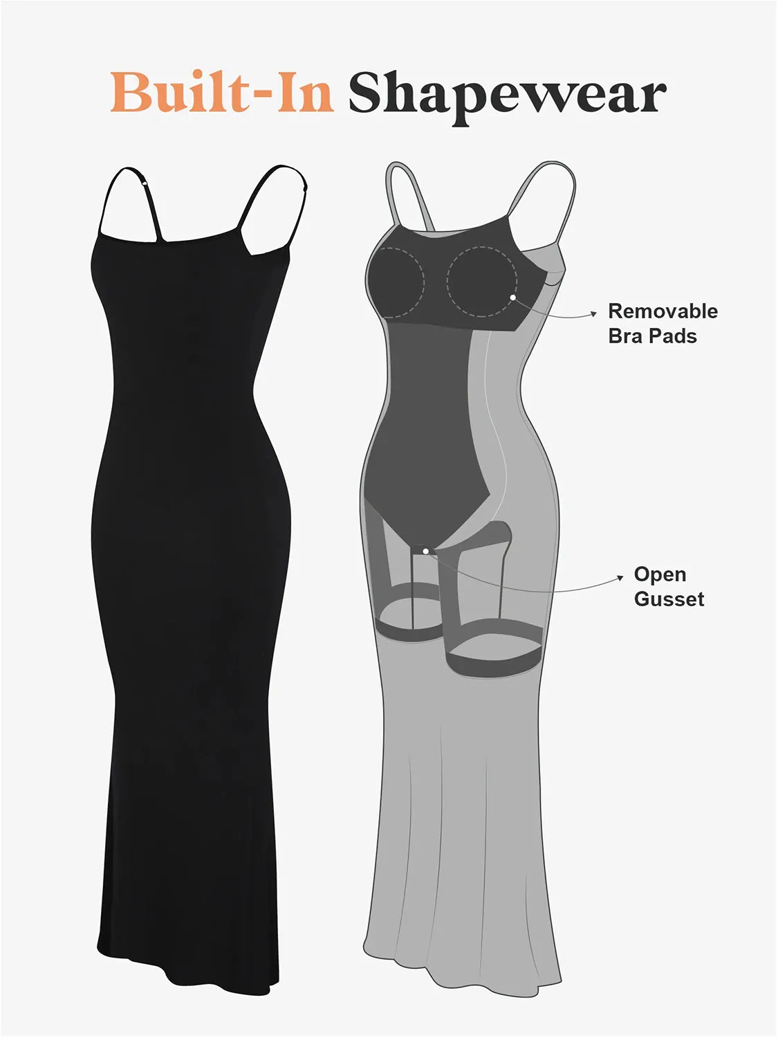 Daphne Built-In Shapewear Sleeveless Maxi Dress