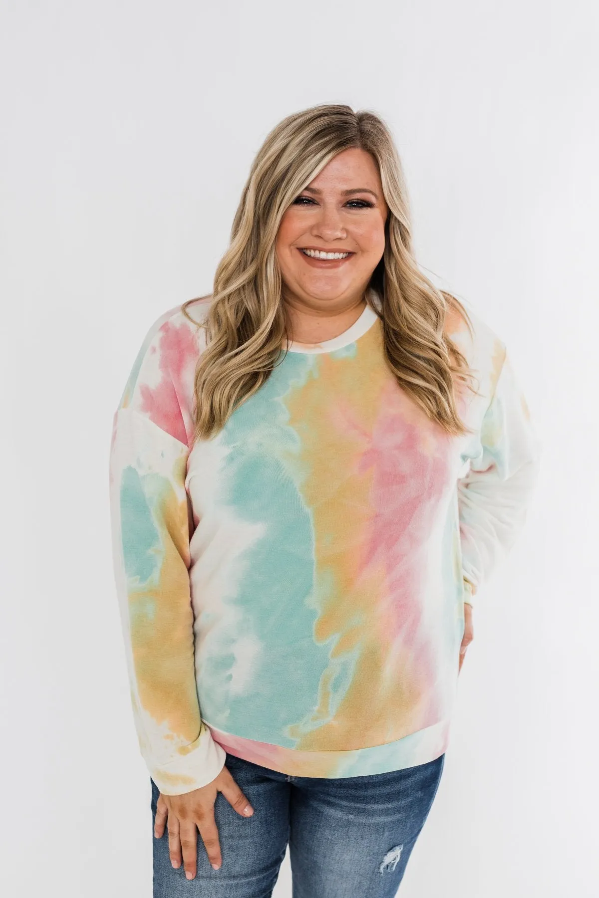 Daydream Long Sleeve Tie Dye Top- Pink, Mustard, Mint