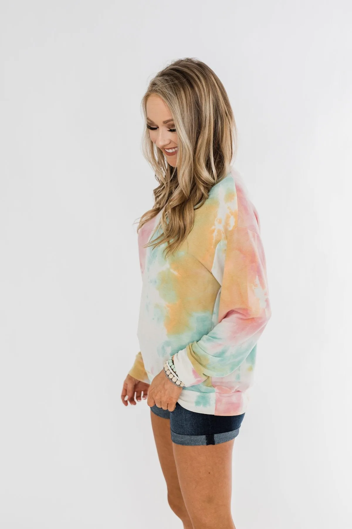 Daydream Long Sleeve Tie Dye Top- Pink, Mustard, Mint