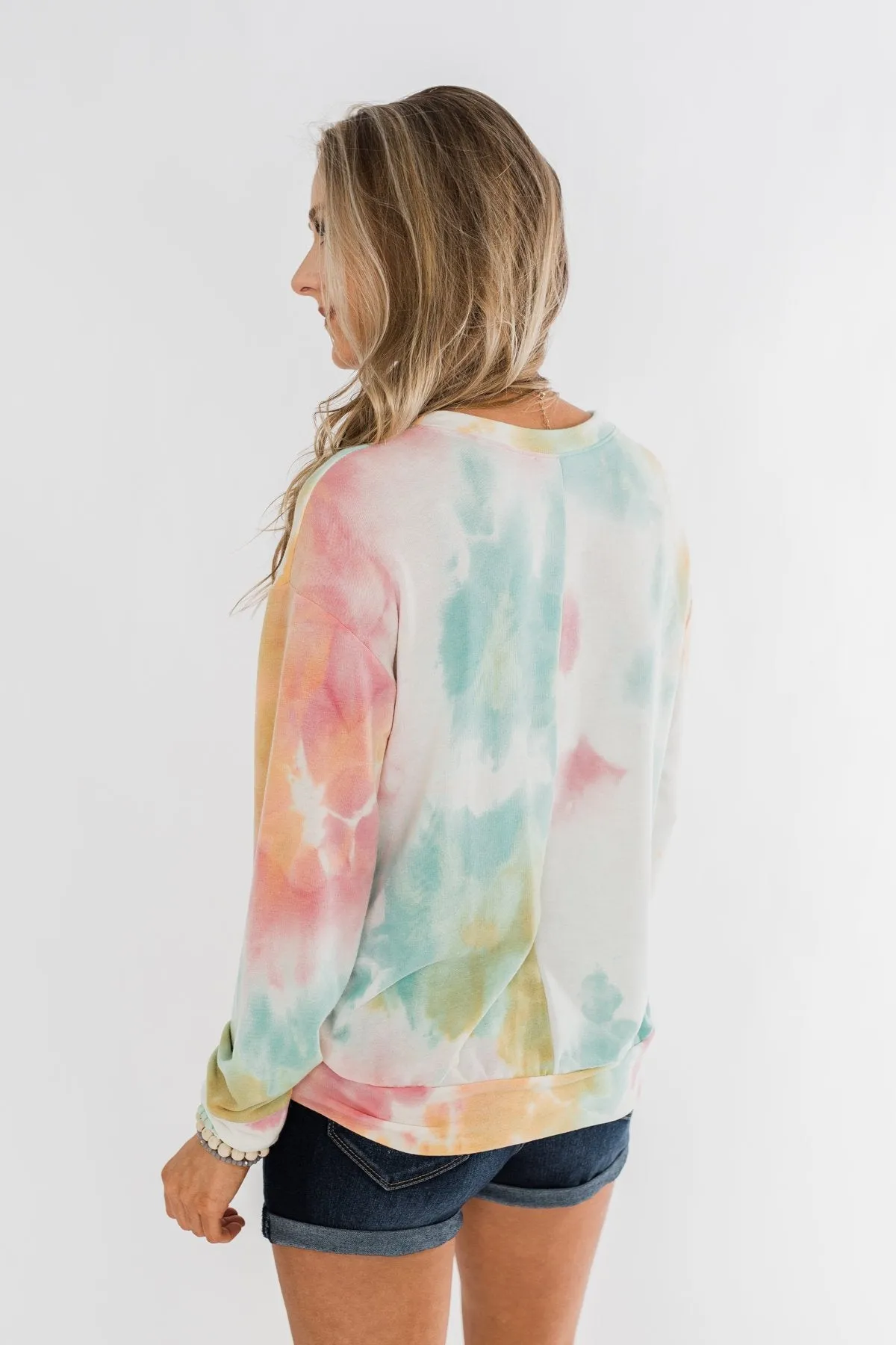 Daydream Long Sleeve Tie Dye Top- Pink, Mustard, Mint
