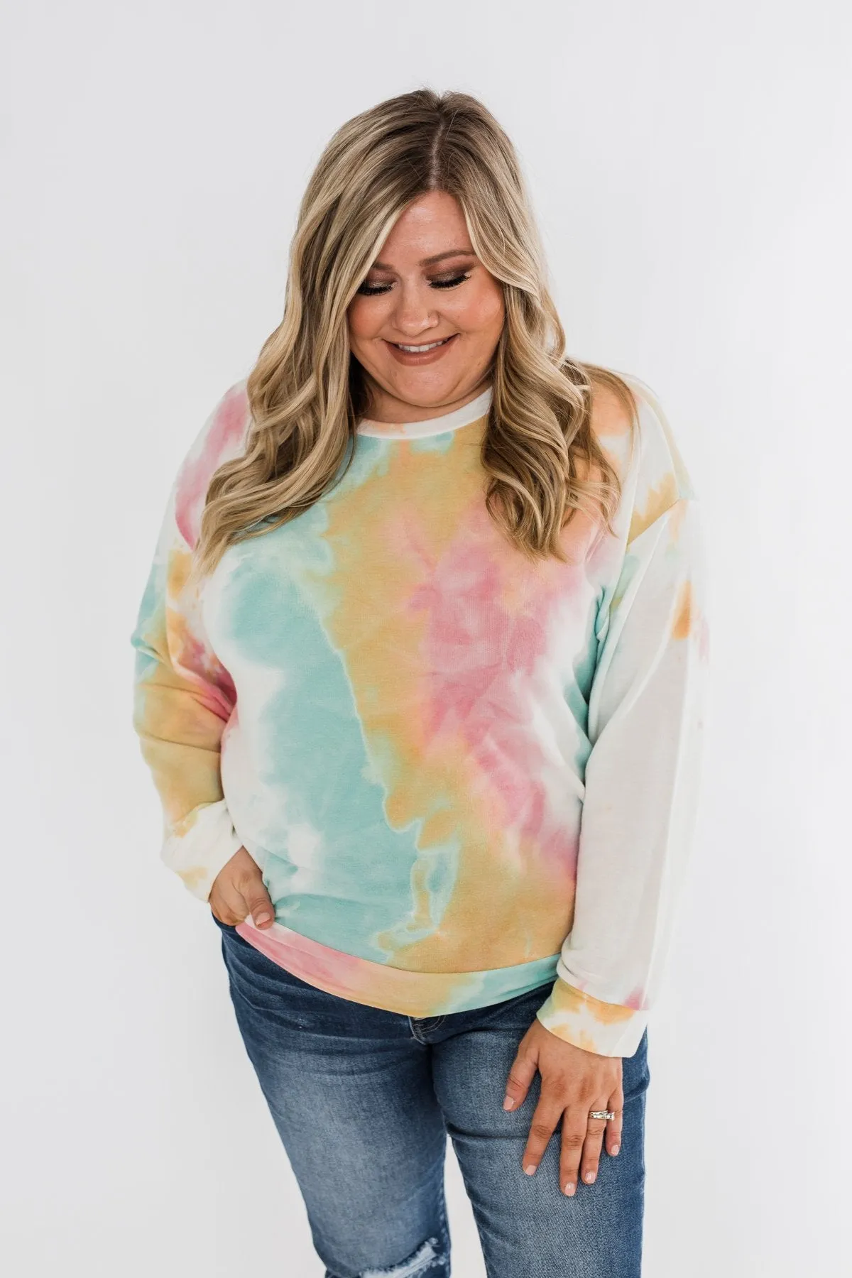 Daydream Long Sleeve Tie Dye Top- Pink, Mustard, Mint