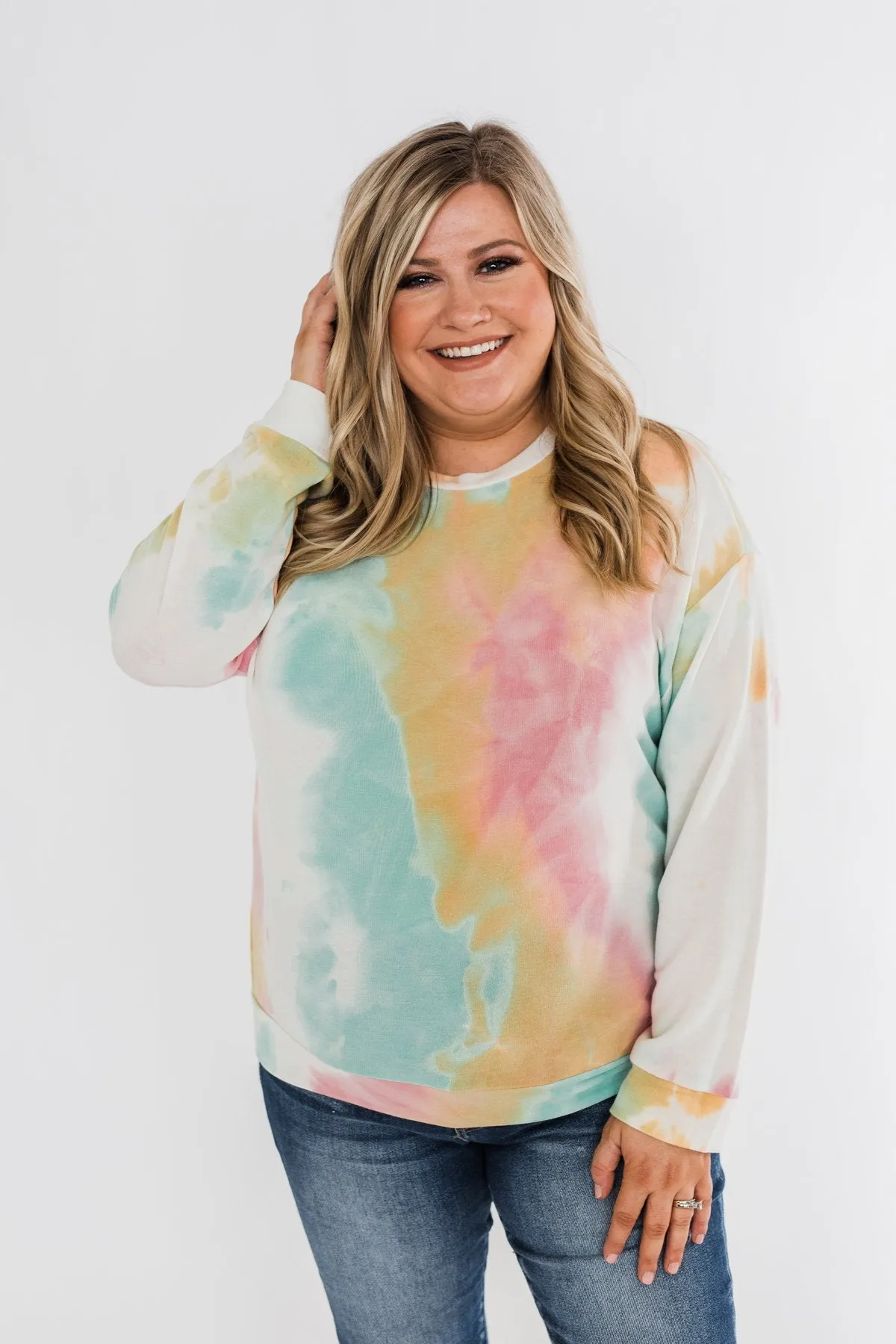 Daydream Long Sleeve Tie Dye Top- Pink, Mustard, Mint
