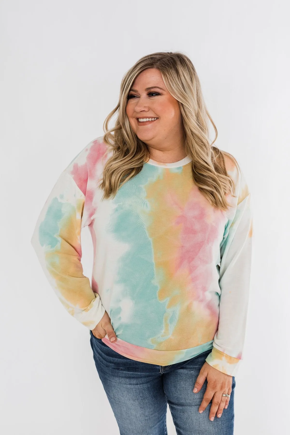 Daydream Long Sleeve Tie Dye Top- Pink, Mustard, Mint
