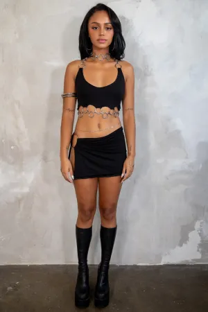 DISIAC Black Bamboo Geometric Halter