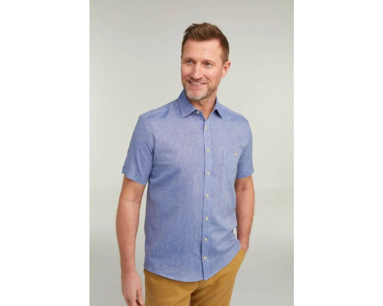 Double Two Men's Plus Size Linen Blend Casual Shirt in 3 Colour Options 2XL to 5XL (DTLS1113)