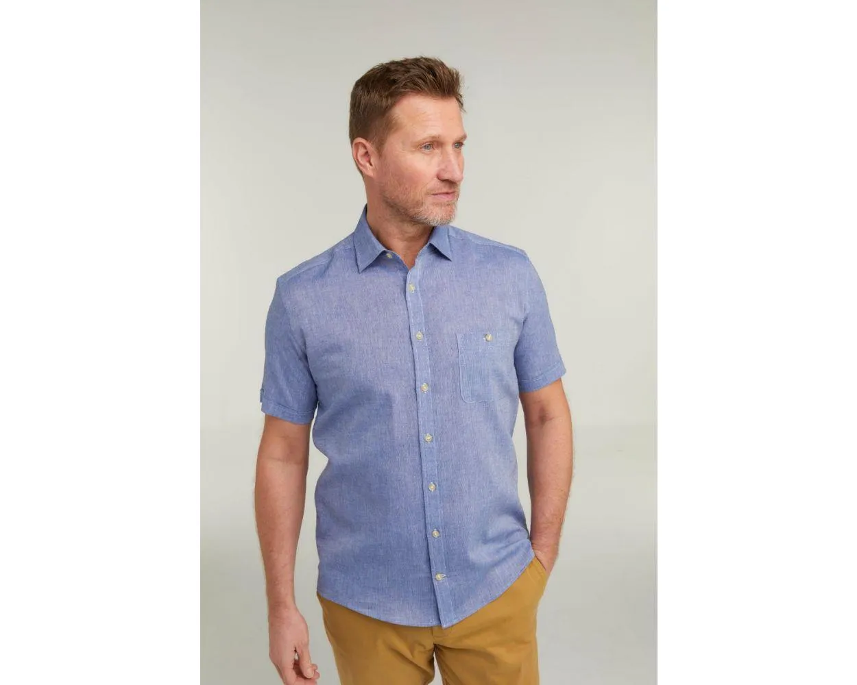 Double Two Men's Plus Size Linen Blend Casual Shirt in 3 Colour Options 2XL to 5XL (DTLS1113)