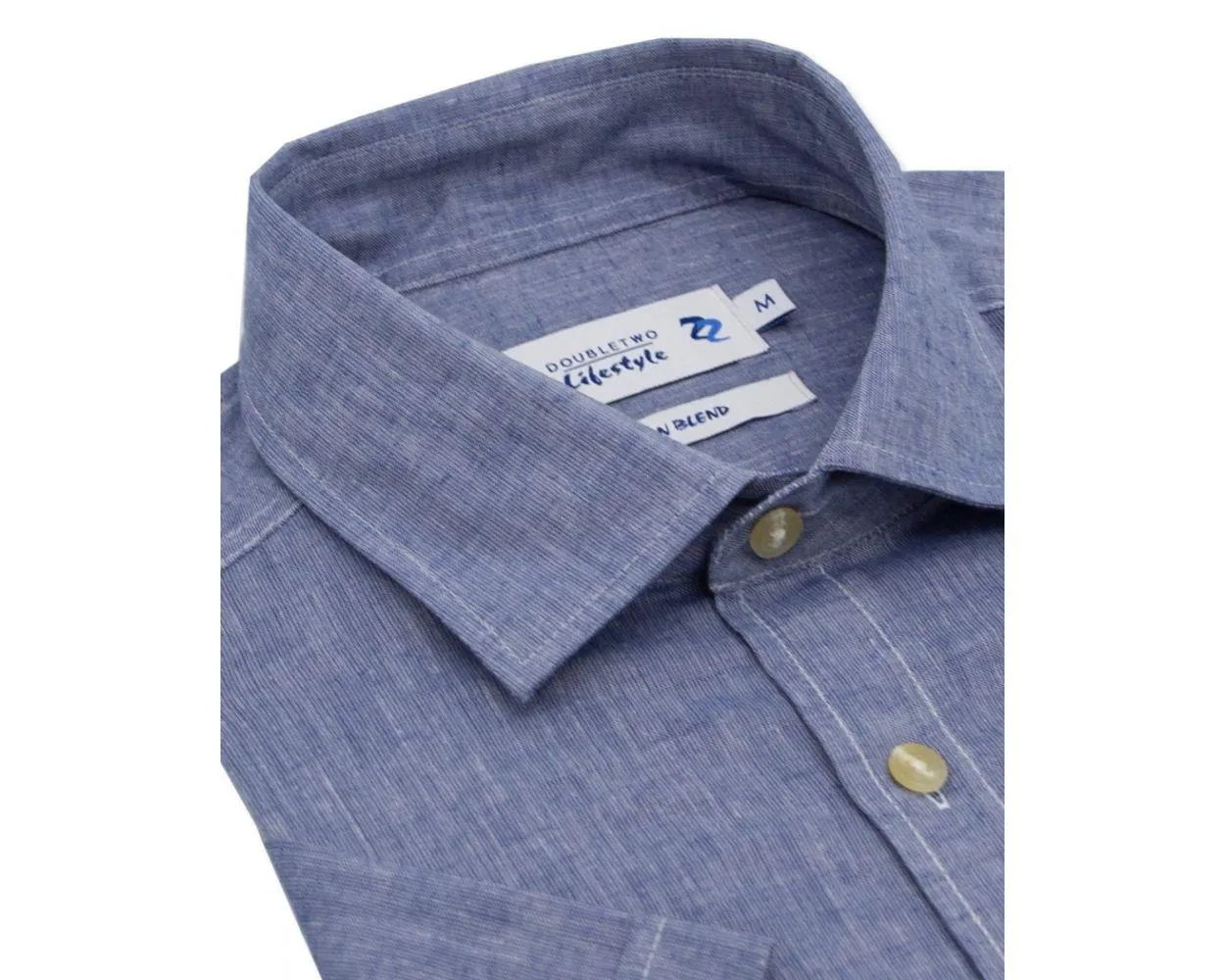 Double Two Men's Plus Size Linen Blend Casual Shirt in 3 Colour Options 2XL to 5XL (DTLS1113)
