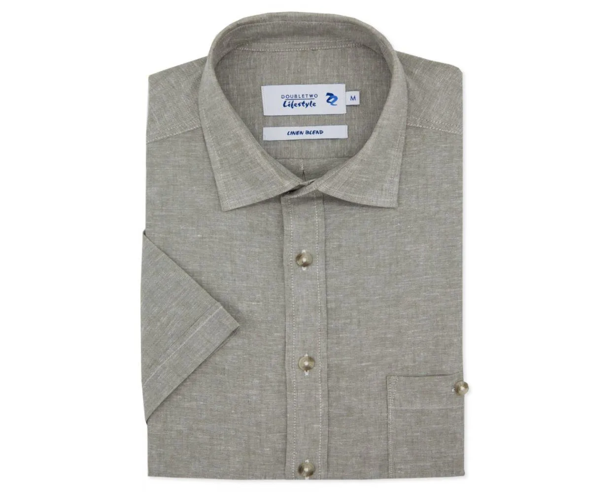 Double Two Men's Plus Size Linen Blend Casual Shirt in 3 Colour Options 2XL to 5XL (DTLS1113)
