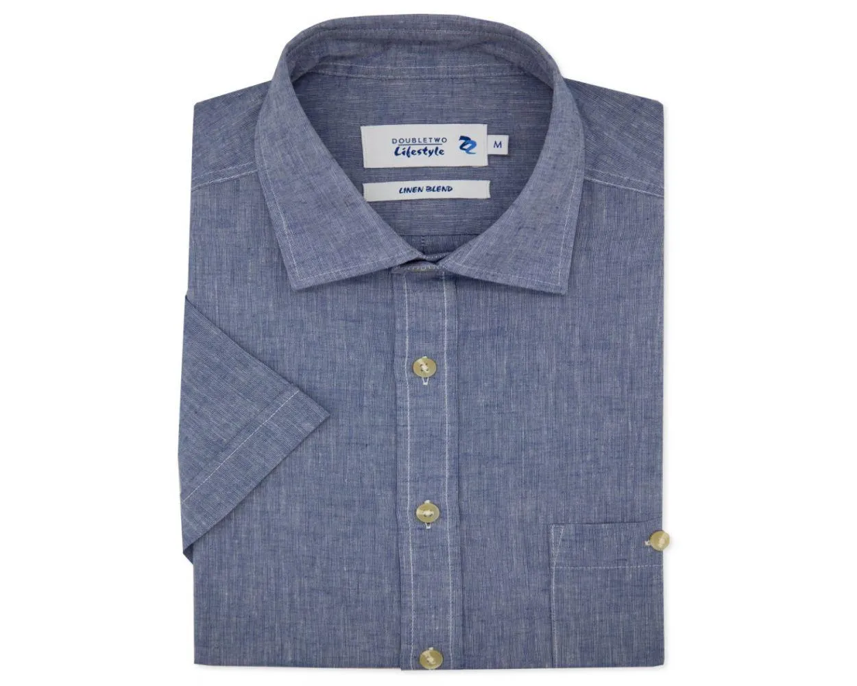 Double Two Men's Plus Size Linen Blend Casual Shirt in 3 Colour Options 2XL to 5XL (DTLS1113)