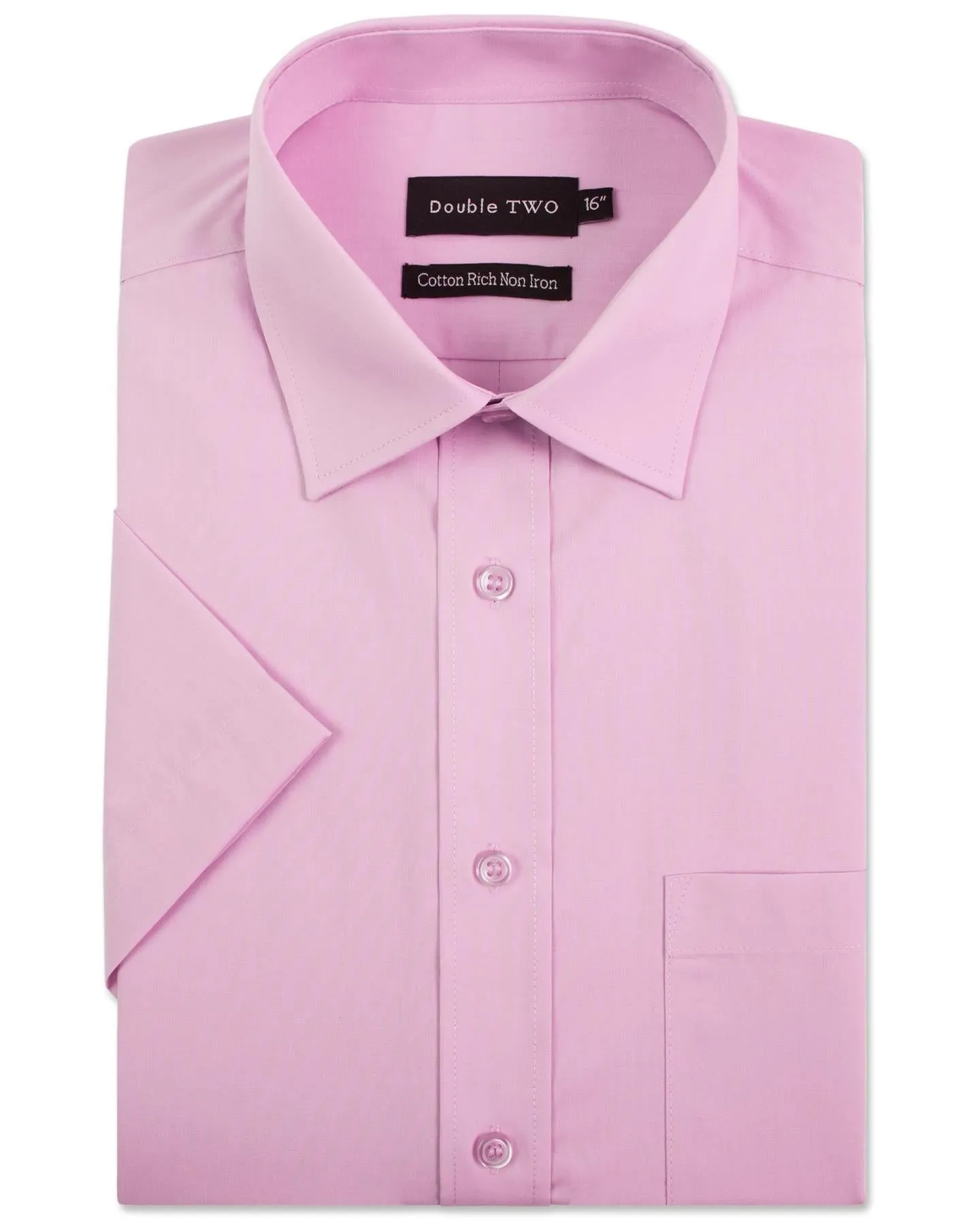 Double Two Men's Short Sleeve Cotton Rich Shirts 4500 Size 15 - 23"  12 Colours