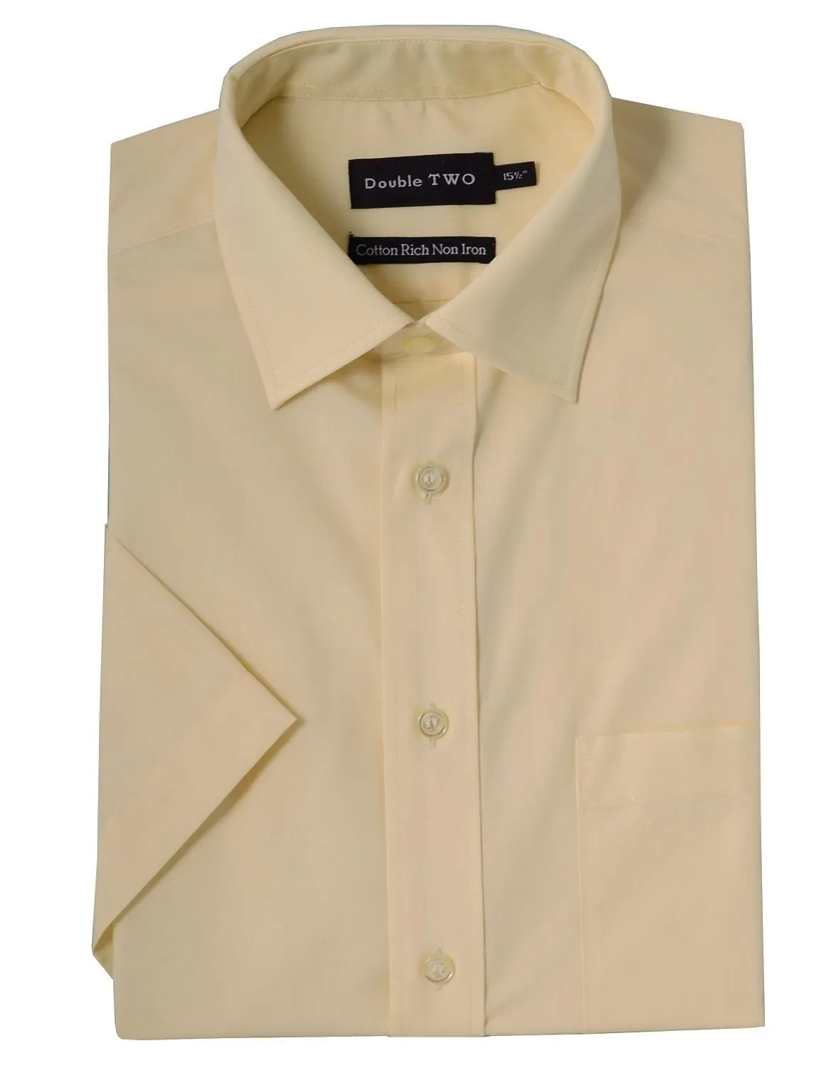 Double Two Men's Short Sleeve Cotton Rich Shirts 4500 Size 15 - 23"  12 Colours