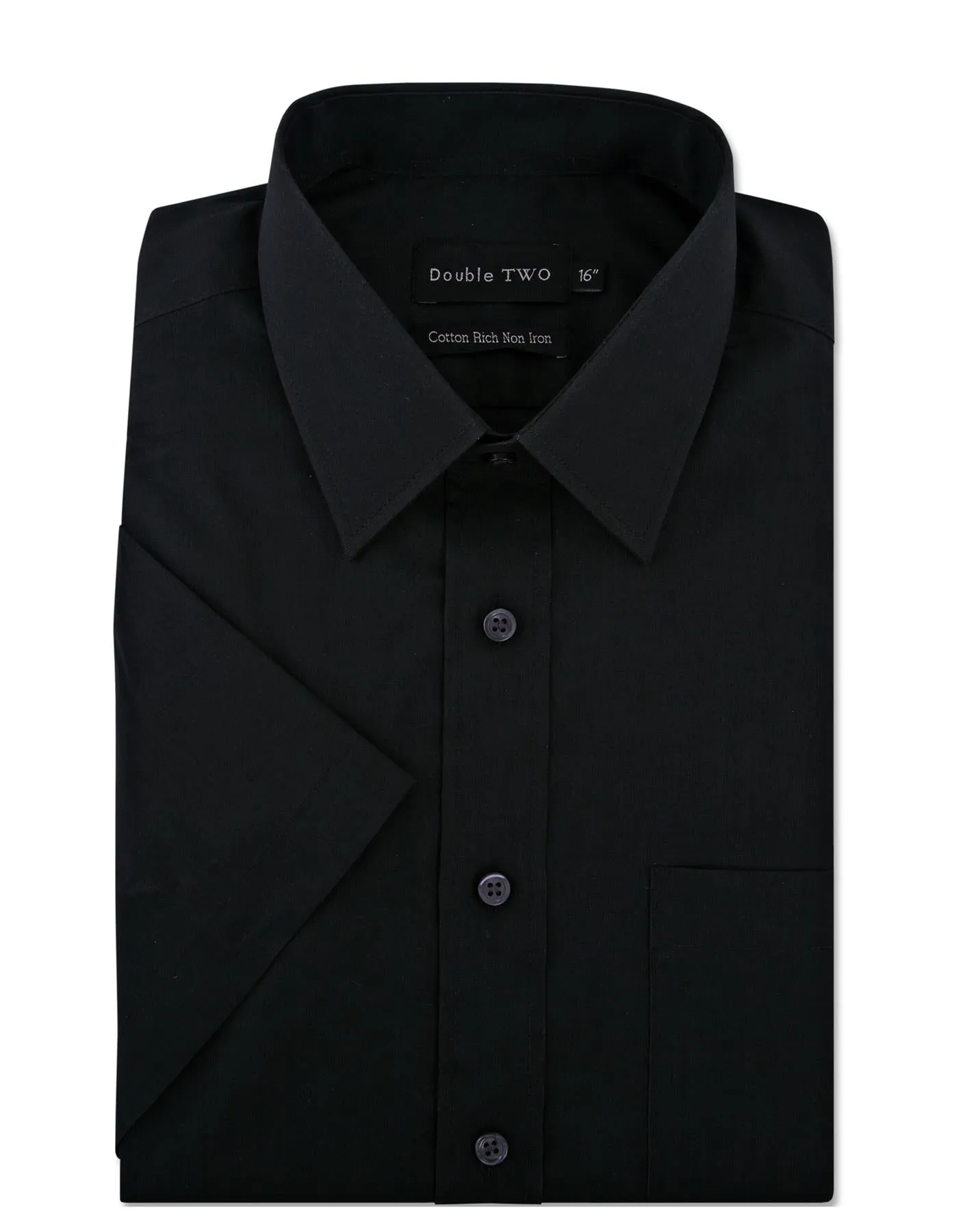 Double Two Men's Short Sleeve Cotton Rich Shirts 4500 Size 15 - 23"  12 Colours