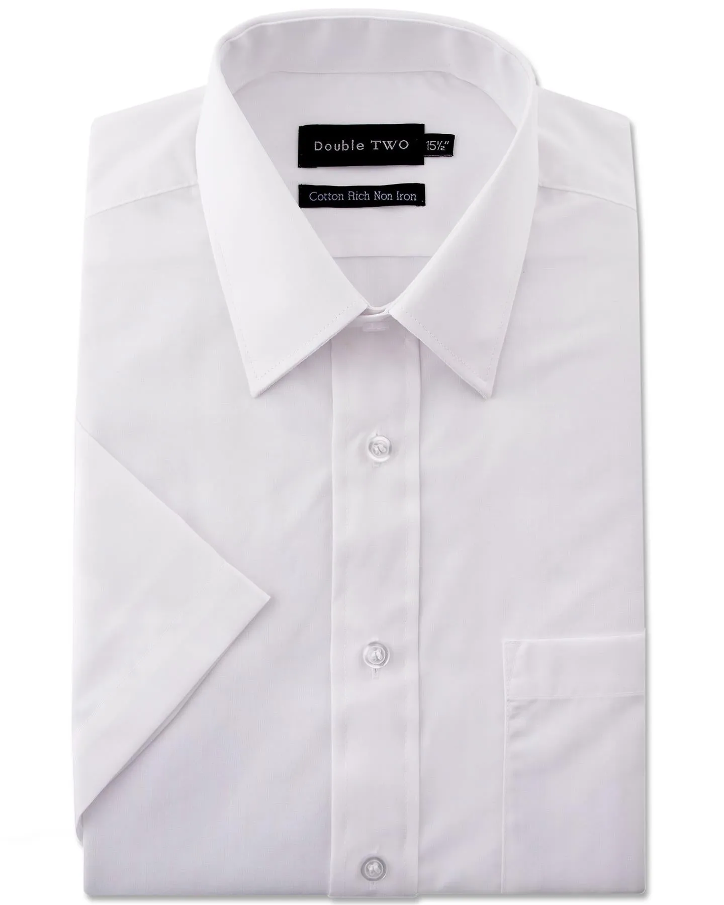 Double Two Men's Short Sleeve Cotton Rich Shirts 4500 Size 15 - 23"  12 Colours