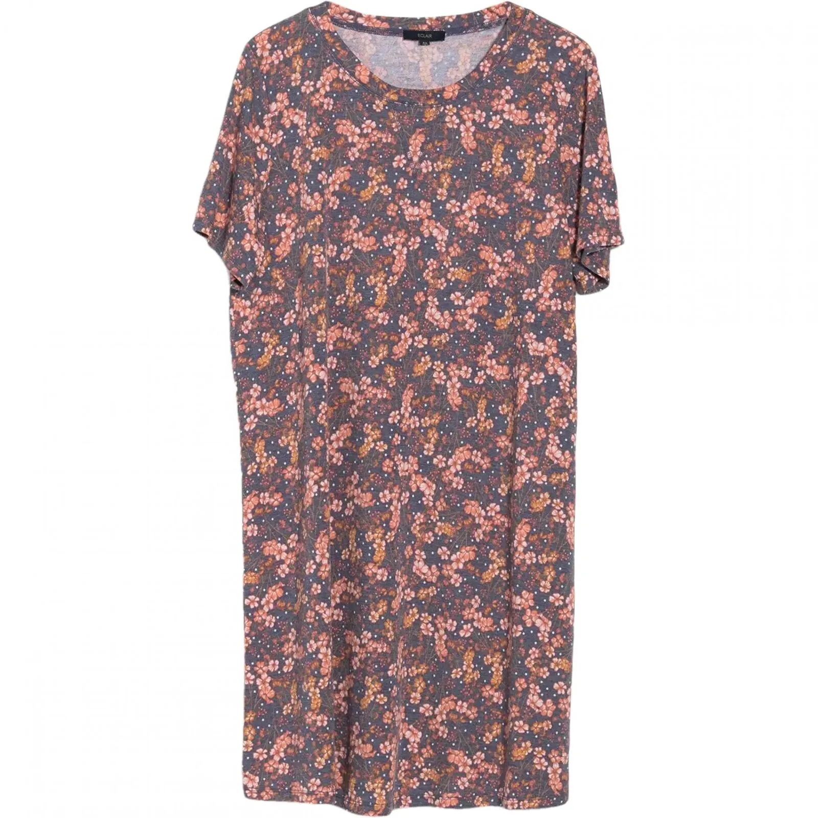 Eclair Women's Plus Size Hacci Knit Floral Print Dress