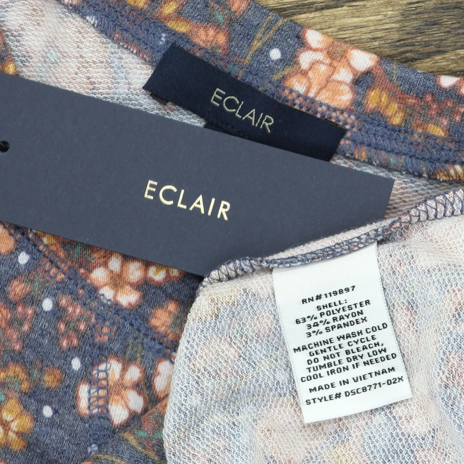 Eclair Women's Plus Size Hacci Knit Floral Print Dress
