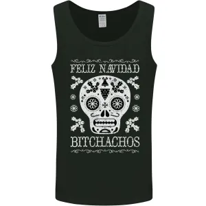 Feliz Navidad Sugar Skull Christmas Xmas Mens Vest Tank Top