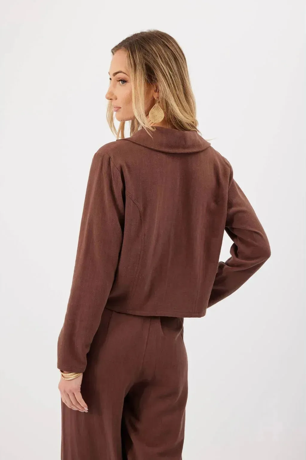 Flora Linen Black Jacket
