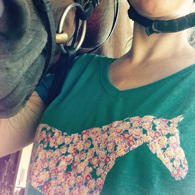 Flower Horse Shirt Charcoal
