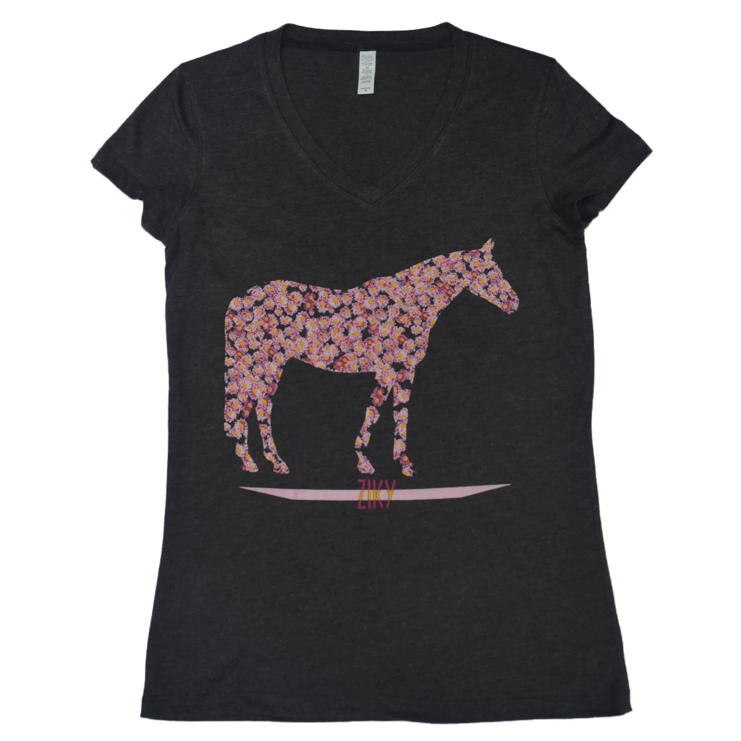 Flower Horse Shirt Charcoal
