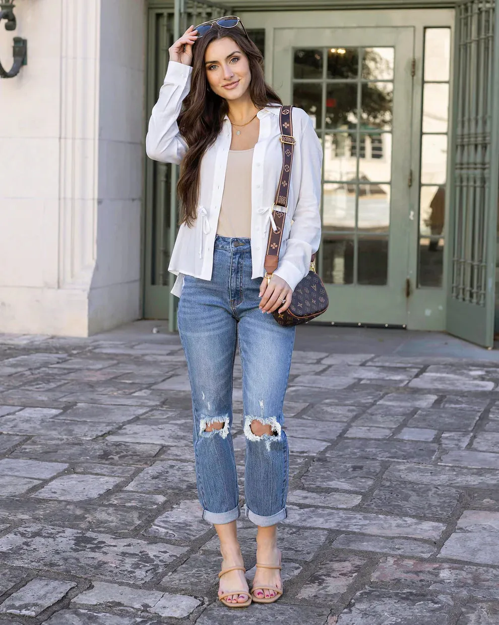 Grace & Lace Linen Button Up Day Shirt - Soft White