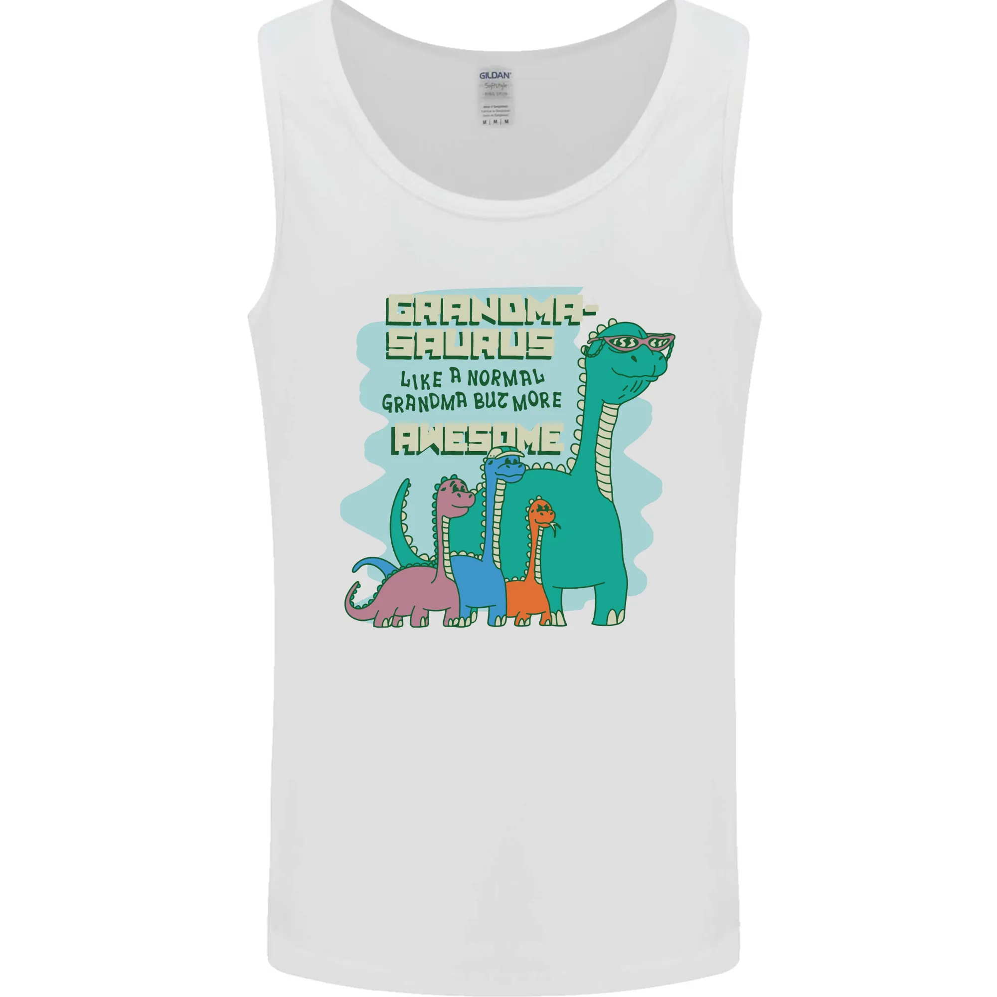 Grandma-saurus Funny Dinosaur Grandkids Mens Vest Tank Top