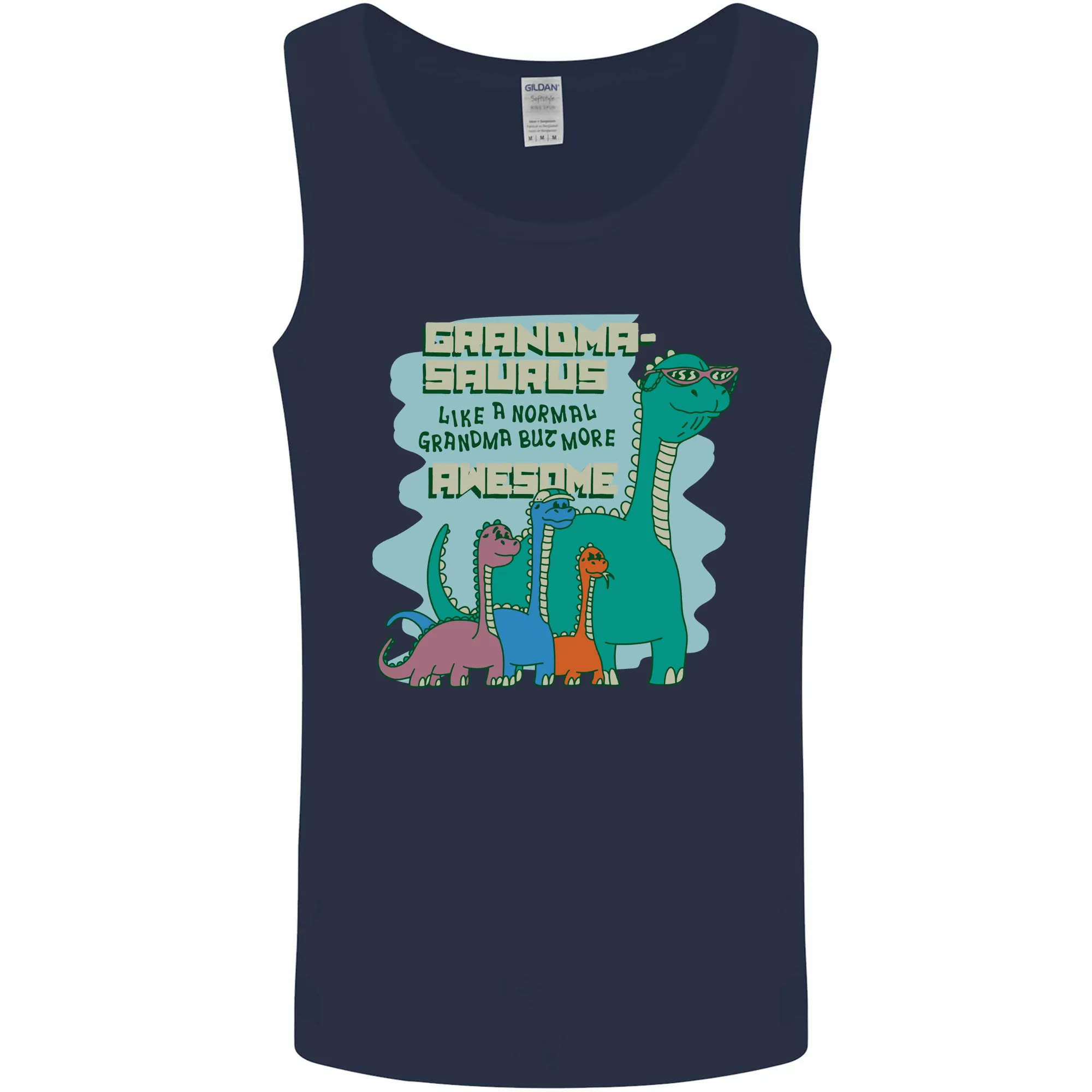 Grandma-saurus Funny Dinosaur Grandkids Mens Vest Tank Top