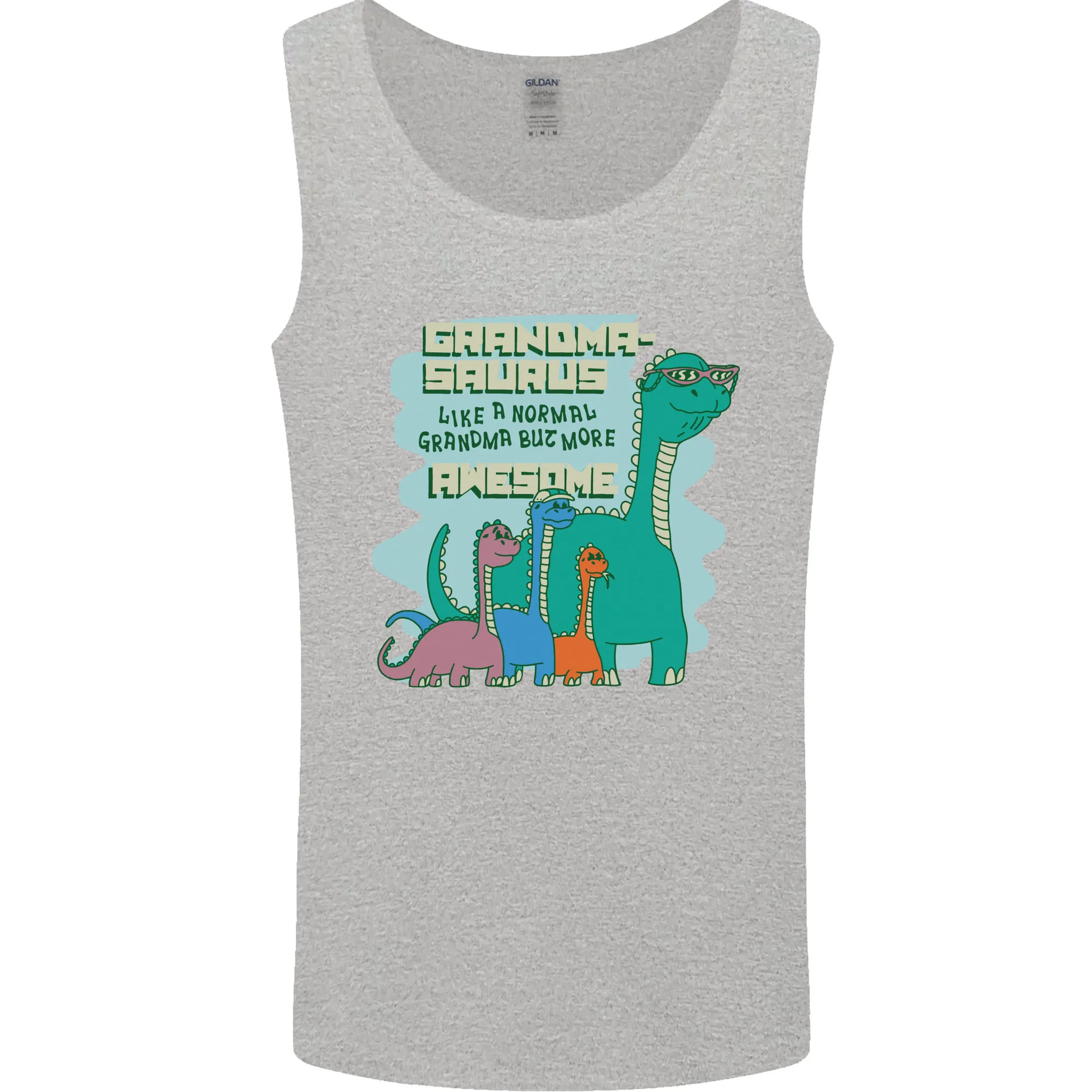 Grandma-saurus Funny Dinosaur Grandkids Mens Vest Tank Top