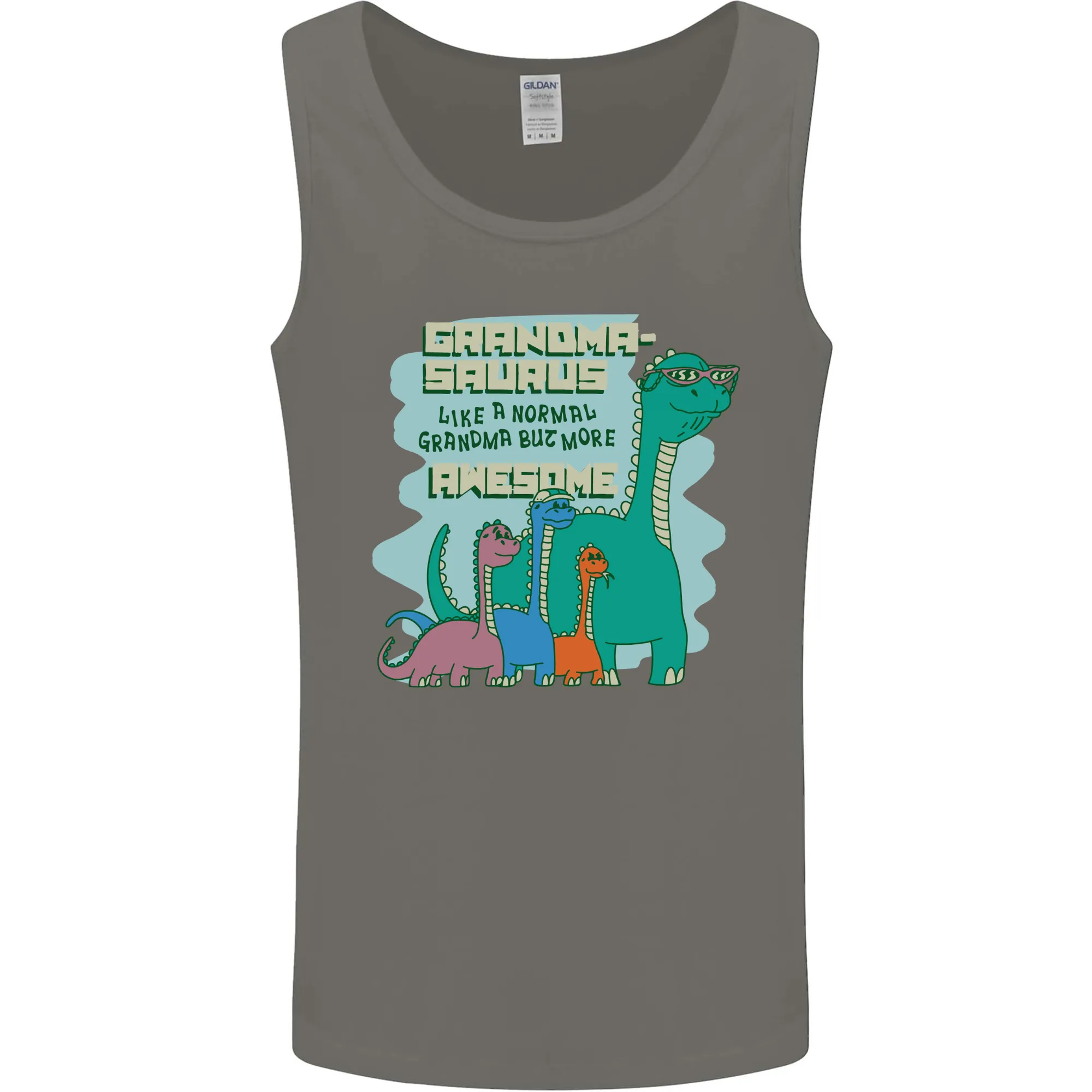 Grandma-saurus Funny Dinosaur Grandkids Mens Vest Tank Top