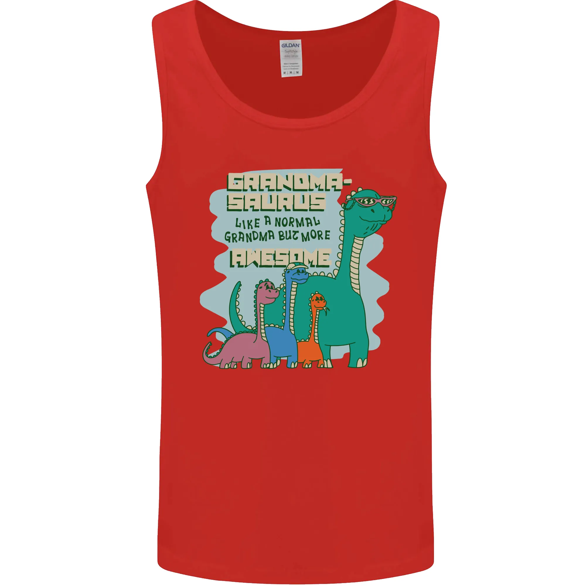 Grandma-saurus Funny Dinosaur Grandkids Mens Vest Tank Top