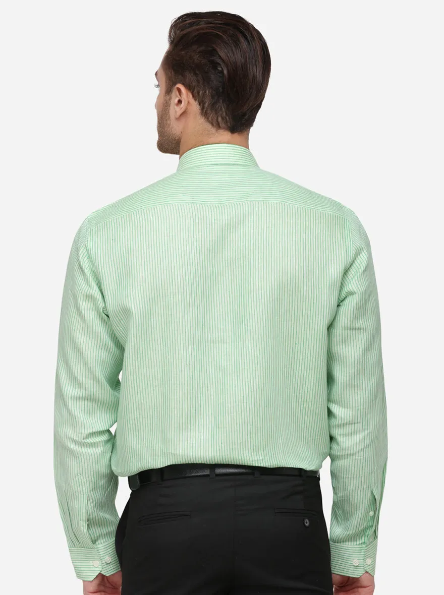 Green Checked Regular Fit Formal Shirt | JadeBlue