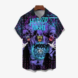 Halloween Horror Casual Large Size Short Sleeve Shirt 2408000222