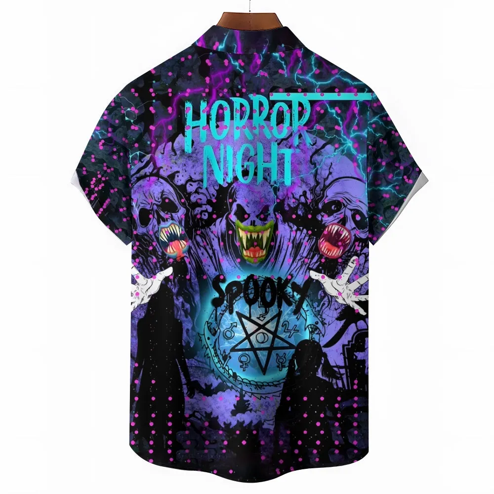 Halloween Horror Casual Large Size Short Sleeve Shirt 2408000222