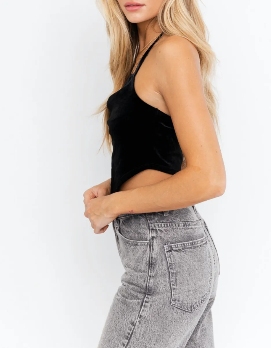 Halter Cowl Handkerchief Crop Top