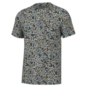 Heather Blend Crewneck Short Sleeve T-Shirt in Localflage Bluff