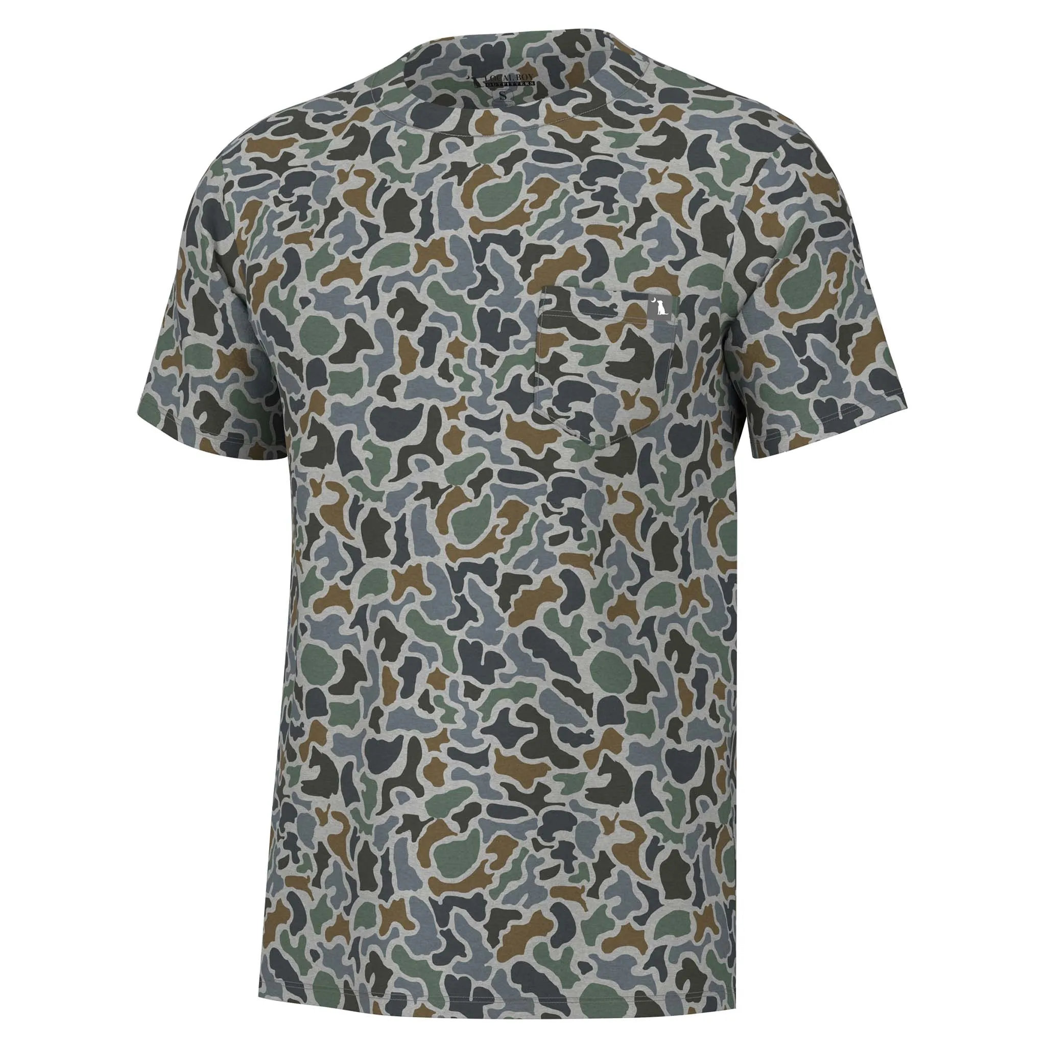 Heather Blend Crewneck Short Sleeve T-Shirt in Localflage Bluff