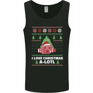 I Love Christmas A-Lotl Funny Axolotl Xmas Mens Vest Tank Top