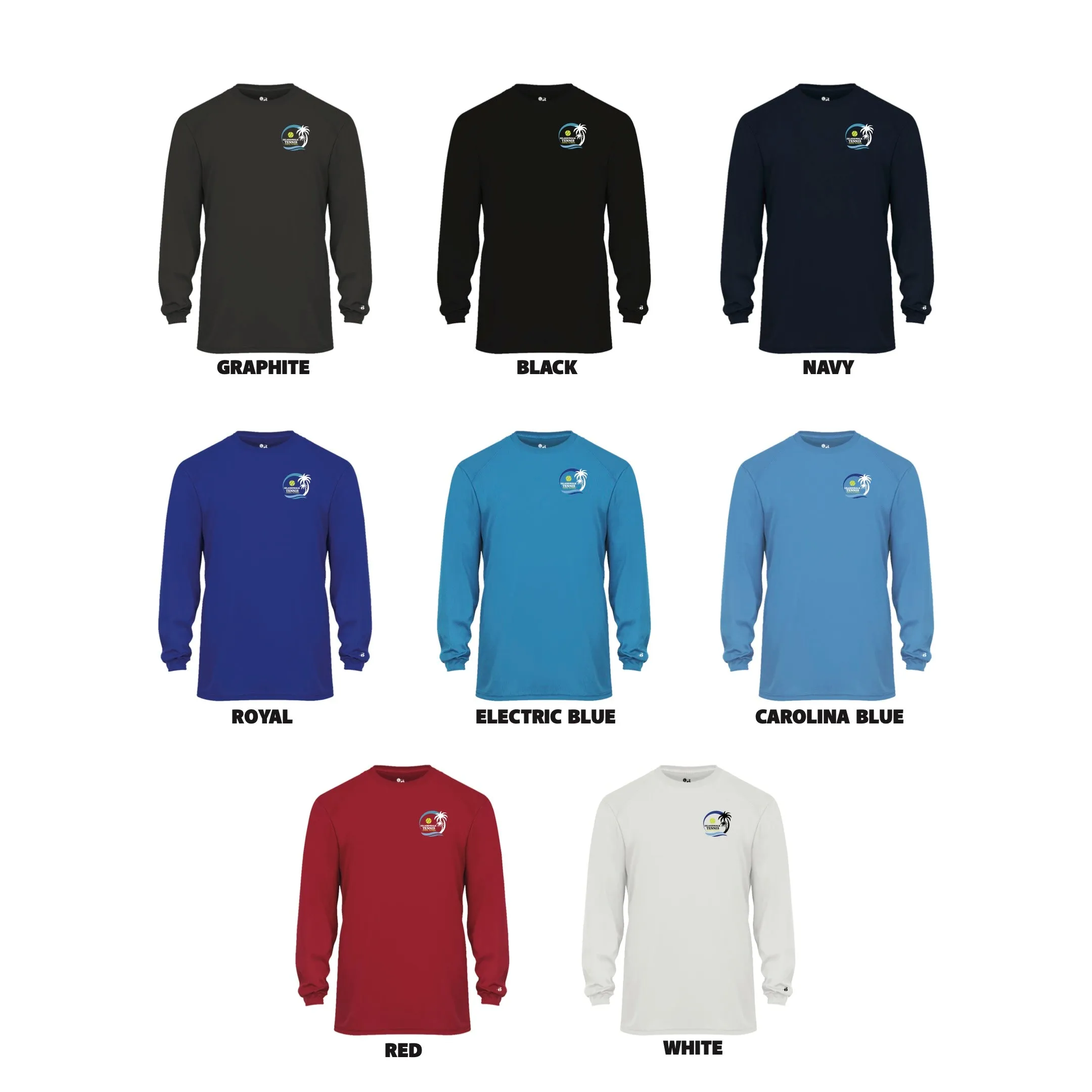 Islandwalk Tennis Men's Performance Long Sleeve T-Shirt - Small Front Chest Logo