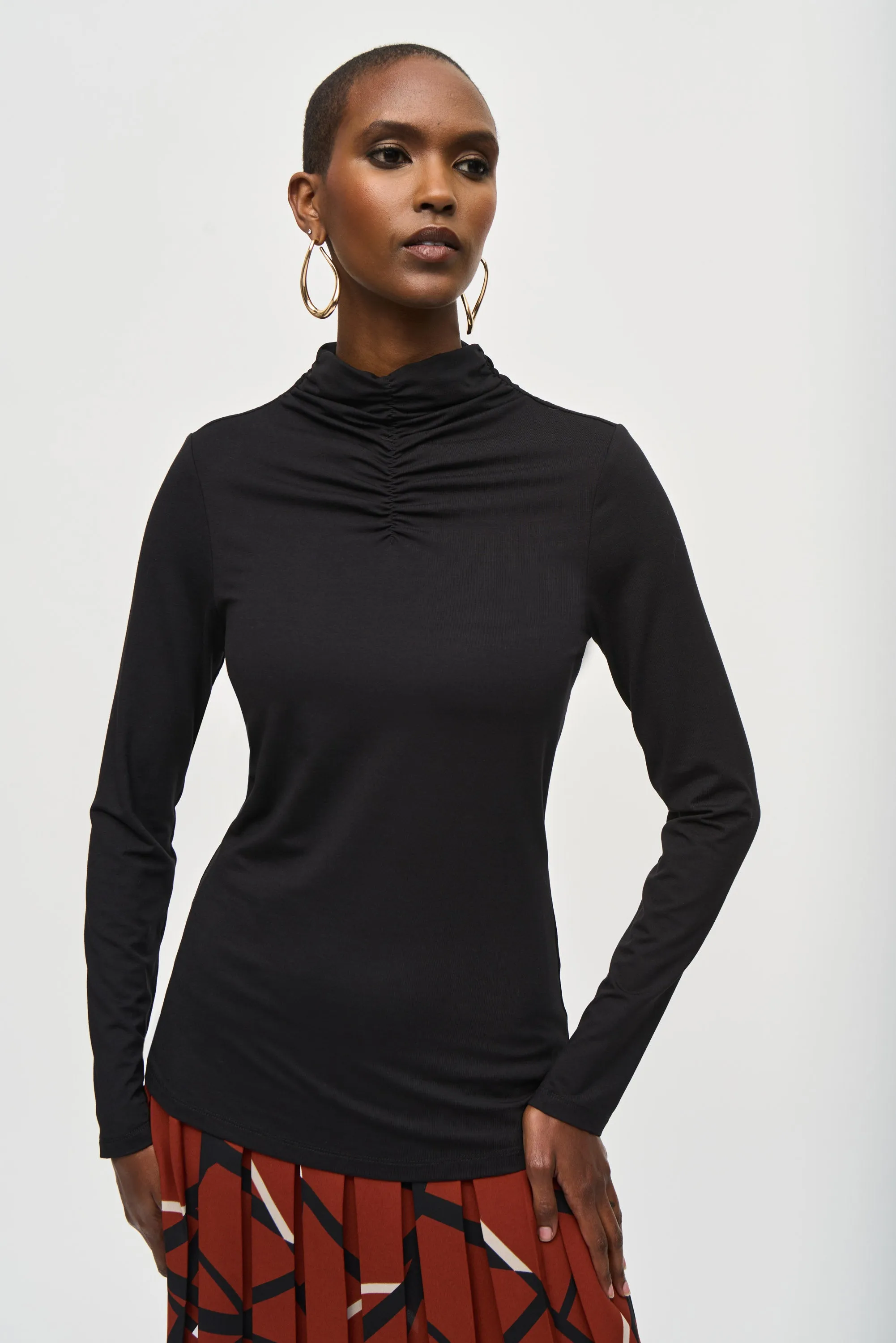 Joseph Ribkoff Rayon Jersey Fitted Turtleneck