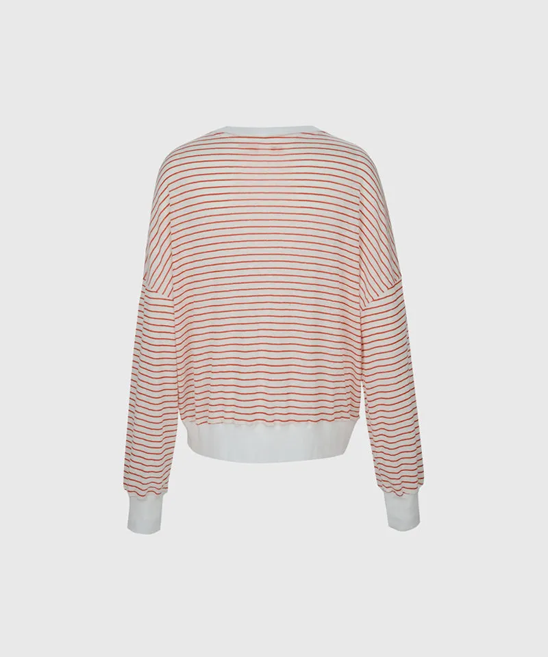 KANDINI Stripe Linen T-Shirt - Red