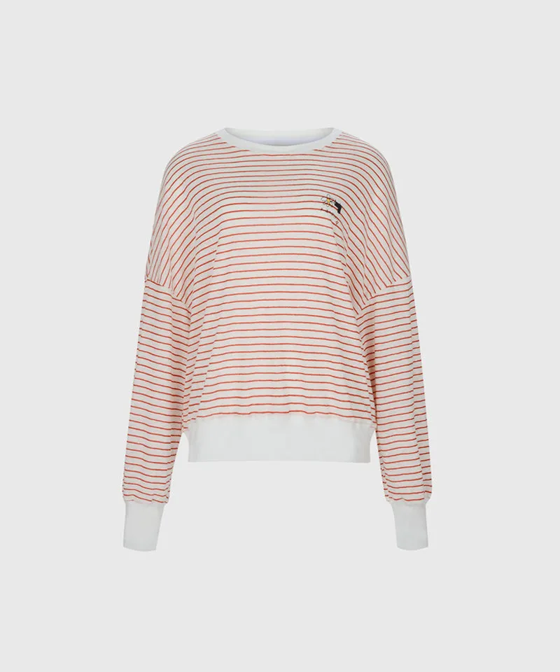 KANDINI Stripe Linen T-Shirt - Red