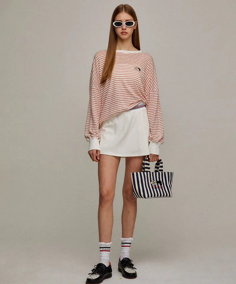 KANDINI Stripe Linen T-Shirt - Red