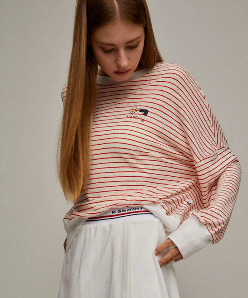 KANDINI Stripe Linen T-Shirt - Red