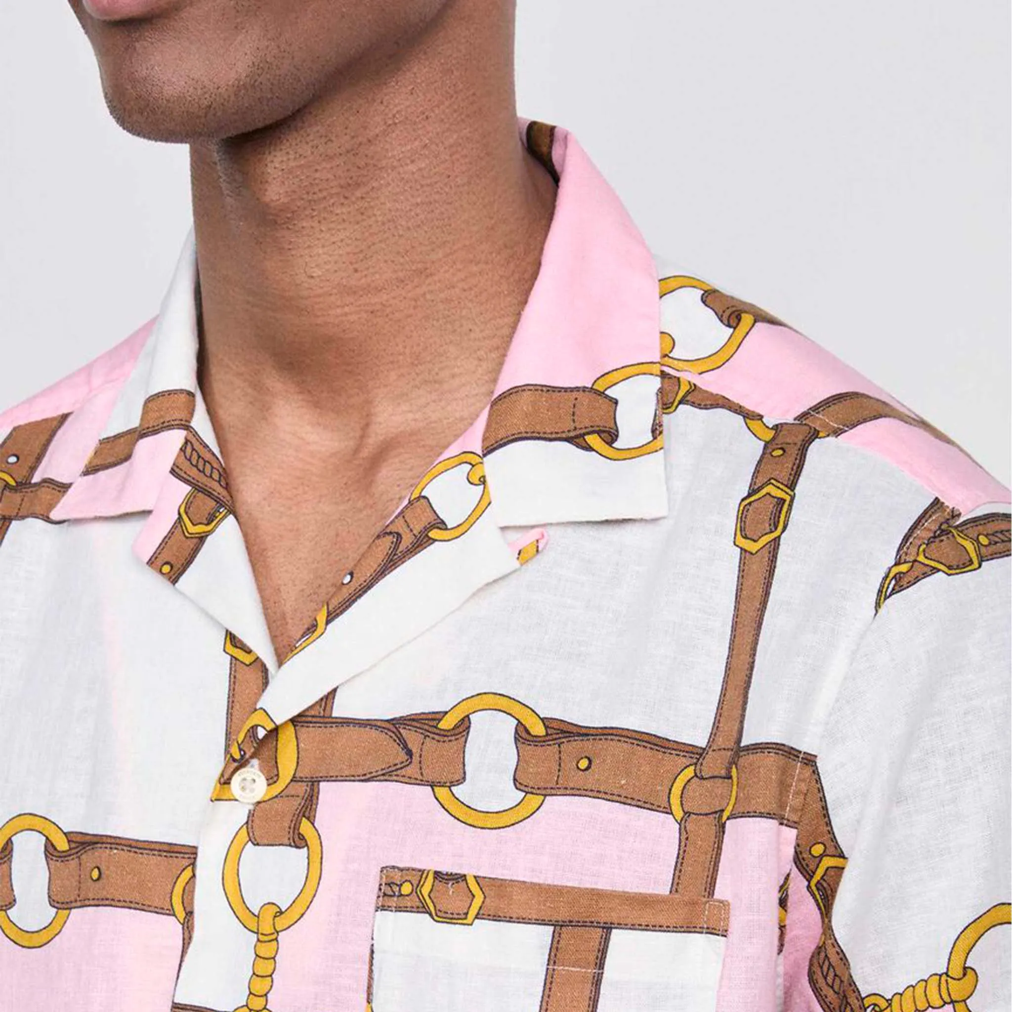 Kentucky Derby Bridle Plaid Short-Sleeve Cabana Shirt