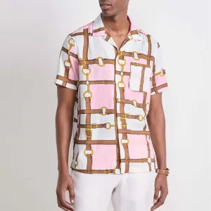 Kentucky Derby Bridle Plaid Short-Sleeve Cabana Shirt