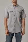 Kimes Ranch Men's Grey Rio Short Sleeve Dress Shirt