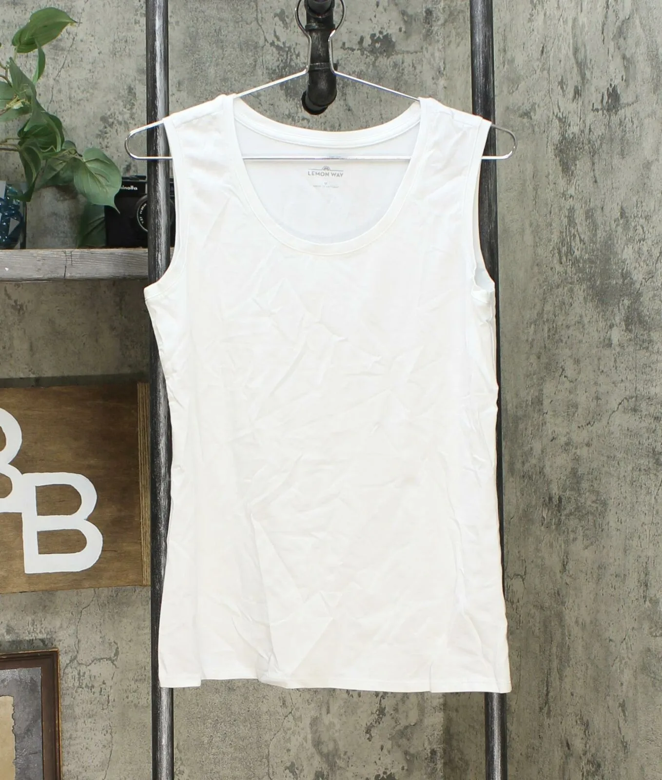 Lemon Way 2 Pack Women's Cotton Blend Tank Top Set Coral White Medium