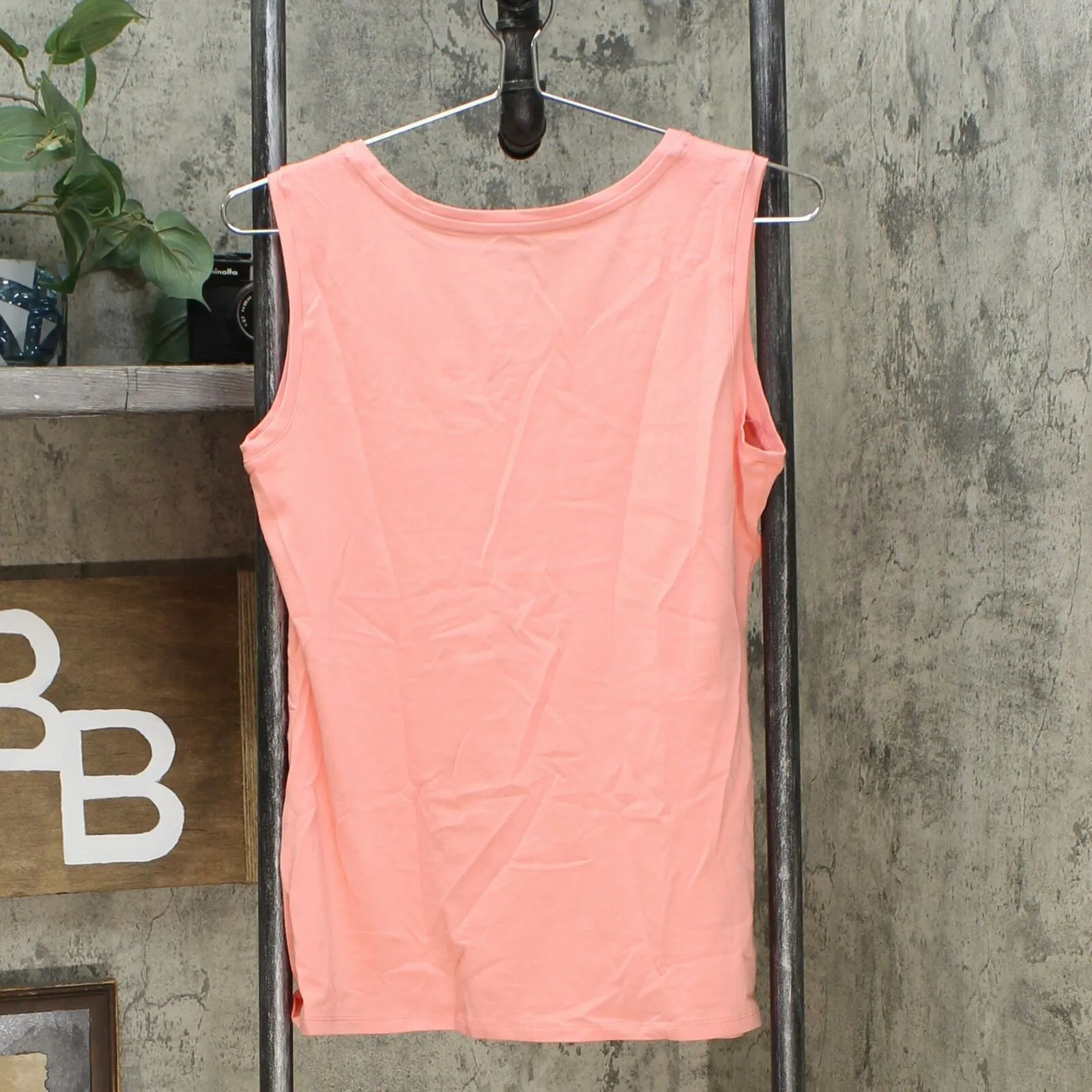 Lemon Way 2 Pack Women's Cotton Blend Tank Top Set Coral White Medium