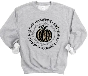 Leopard Print Pumpkin Circle Unisex Long Sleeve Sweatshirt