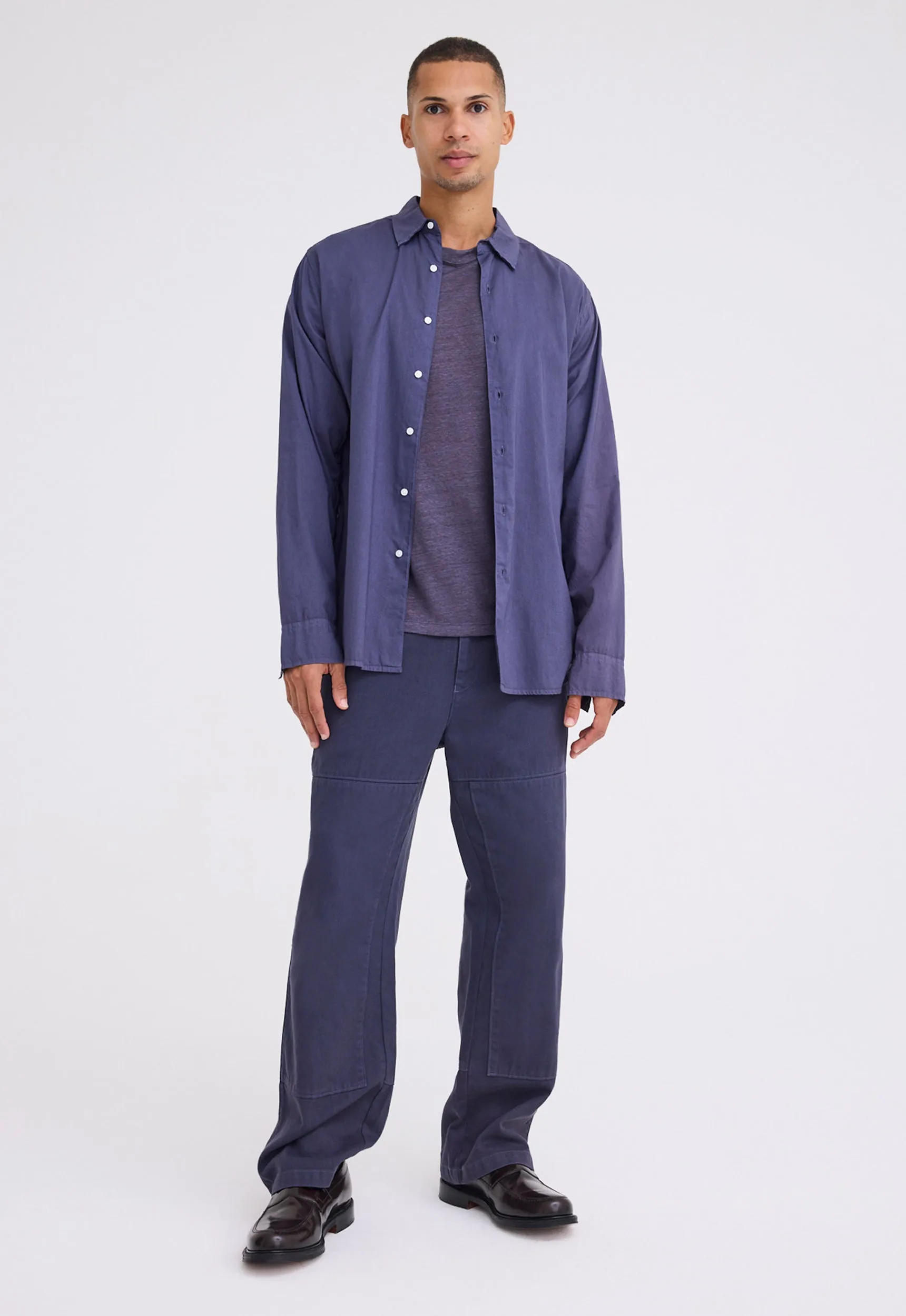 Line Linen Tee - Sly Blue